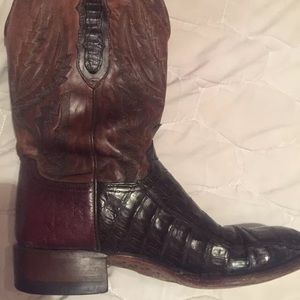 MENS LUCCHESE CAIMAN ALLIGATOR BOOTS SIZE 10D